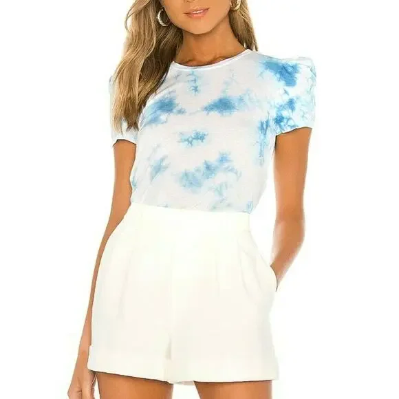 GENERATION LOVE Kelly Puff tee short sleeve tie dye t-shirt top blue white S NEW - Picture 5 of 10